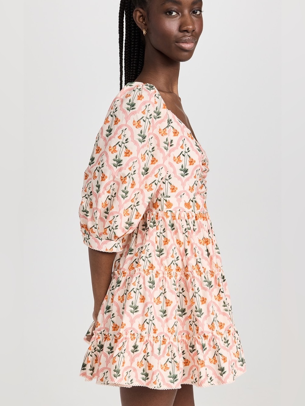 Agua by Agua Bendita Guanabana Sabanero Atardecer Floral Mini Dress M - Picture 9 of 14